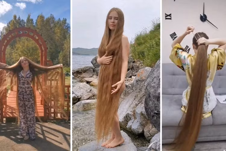 Anzhelika Baranova, 28 tuổi, đã hơn hai thập kỷ không cắt tóc.
