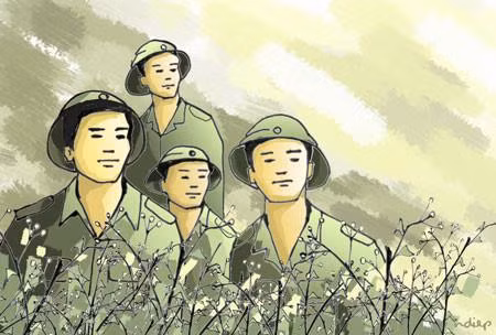 Hình tượng người lính được khắc họa rõ nét trong thi ca, hội họa.