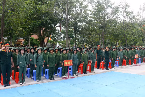 Quang cảnh lễ khai giảng.