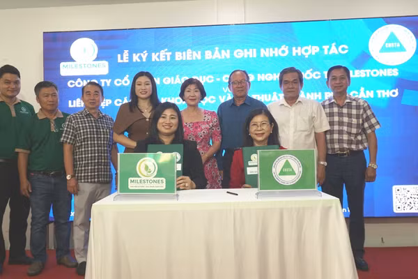 Công ty Cổ phần Giáo dục - Công nghệ Quốc tế Milestones và Liên hiệp các Hội Khoa học và Kỹ thuật TP Cần Thơ ký kết Biên bản ghi nhớ hợp tác.