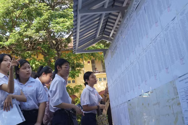Thí sinh tại Hội đồng thi Trường THPT Châu Văn Liêm.