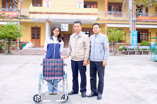 Sản phẩm xe lăn thông minh của nhóm học sinh Trường THCS Vũ Tiến sau quá trình nghiên cứu, thử nghiệm đã cơ bản hoàn thiện.