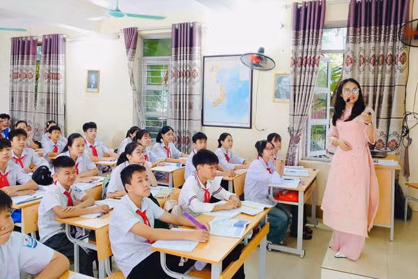 Giờ học tại Trường THCS Hà Lộc (phường Phú Thọ, Phú Thọ). Ảnh: NTCC