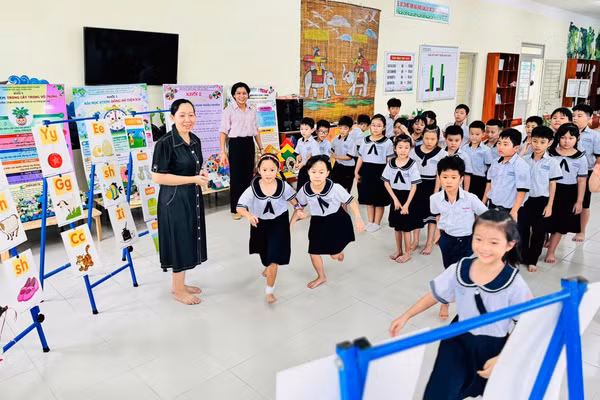 Hoạt động học tập tại Trường Tiểu học Thuận Kiều (phường Đông Hưng Thuận, TPHCM). Ảnh: TL