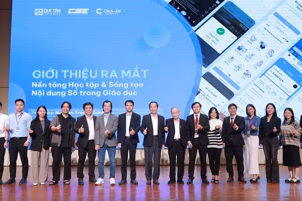 Trường Khoa học máy tính và Trí tuệ nhân tại – Đại học Duy Tân ra mắt nền tảng Học tập và sáng tạo Nội dung số. Ảnh: NTCC