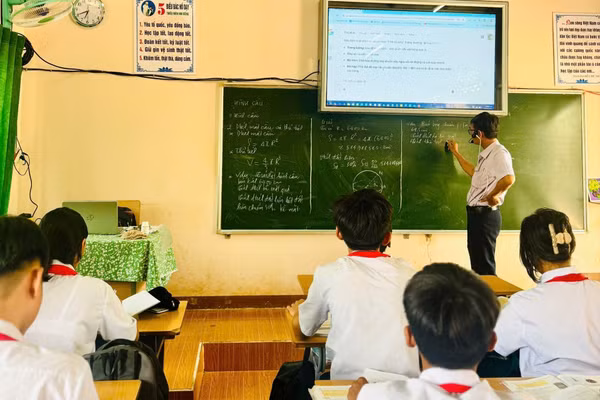 Giờ học tại Trường THCS Võ Thị Sáu (xã Buôn Đôn, Đắk Lắk). Ảnh: NTCC