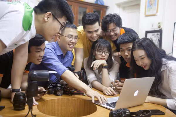 Sinh viên Viện Đào tạo Báo chí và Truyền thông được học tập, thực hành trong môi trường hiện đại, chuyên nghiệp.