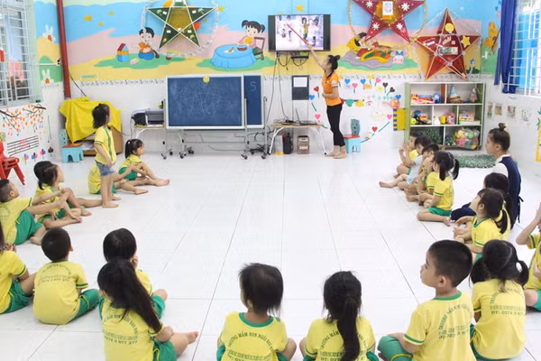 Trường mầm non cho con công nhân Khu công nghiệp Mỹ Phước (TP Hồ Chí Minh). Ảnh: Đình Trọng