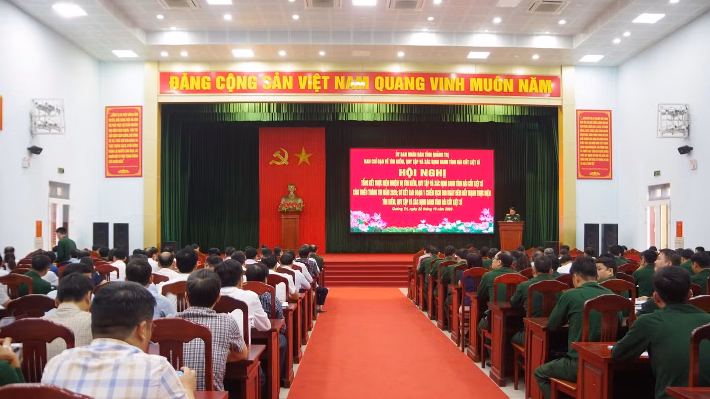 Ban Chỉ đạo tìm kiếm, quy tập và xác định danh tính hài cốt liệt sĩ tỉnh Quảng Trị tổng kết công tác năm 2026 và sơ kết giai đoạn 1 Chiến dịch 500 ngày đêm.