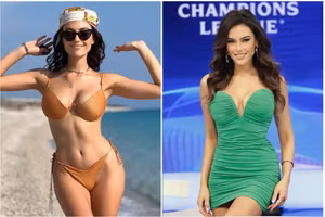 Nữ MC nóng bỏng gây sốt tại lễ bốc thăm vòng 1/8 Champions League