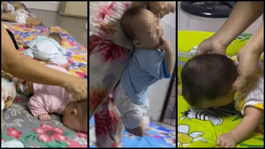 Hình ảnh bạo hành của các bảo mẫu tại cơ sở Mái ấm Hoa Hồng.