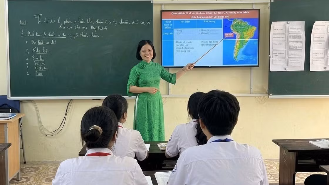 Giờ học tại Trường THPT Tô Hiến Thành (Thanh Hóa). Ảnh: NTCC