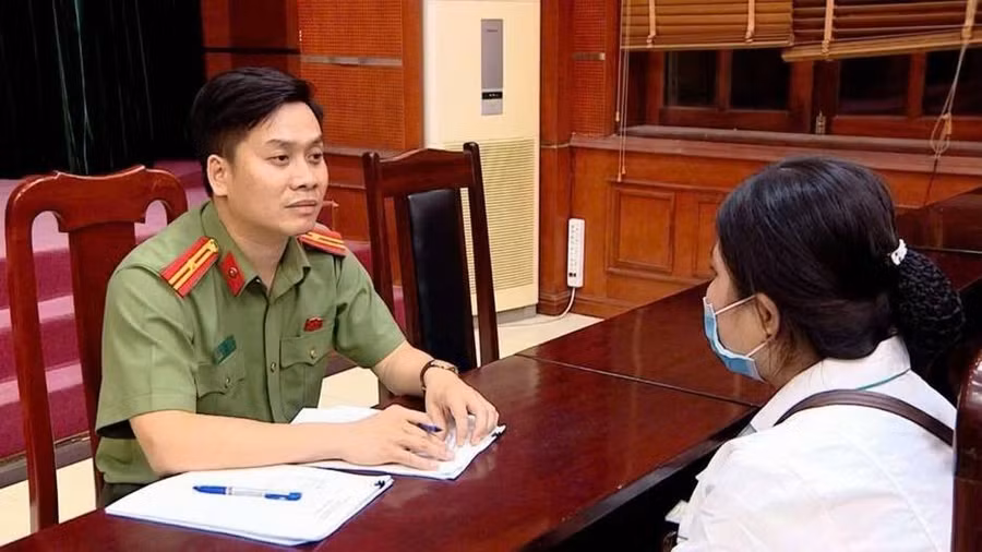 Cơ quan An ninh điều tra làm việc với đối tượng.
