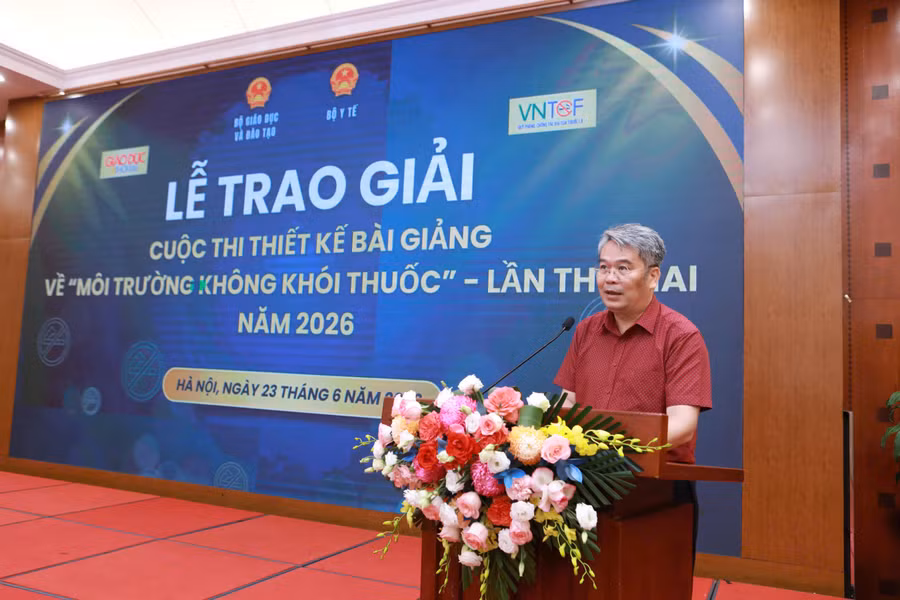 Ông Phạm Quỳnh, Phó Tổng Biên tập Nhà xuất bản Giáo dục Việt Nam phát biểu.
