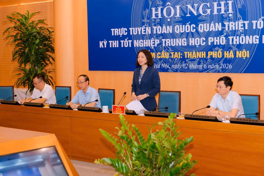 Phó Chủ tịch UBND TP Hà Nội Vũ Thu Hà phát biểu tại Hội nghị.