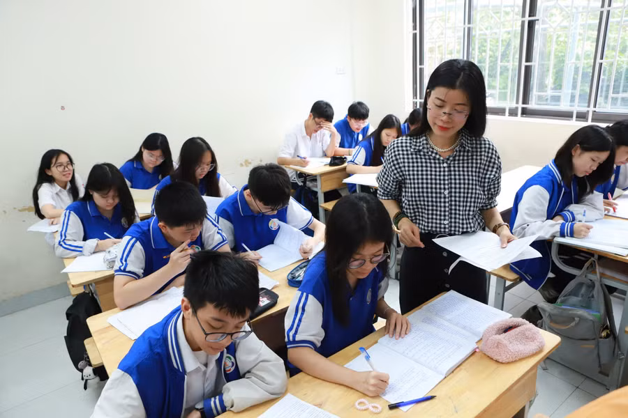 Học sinh lớp 9 Trường THCS Thành Công (Hà Nội).