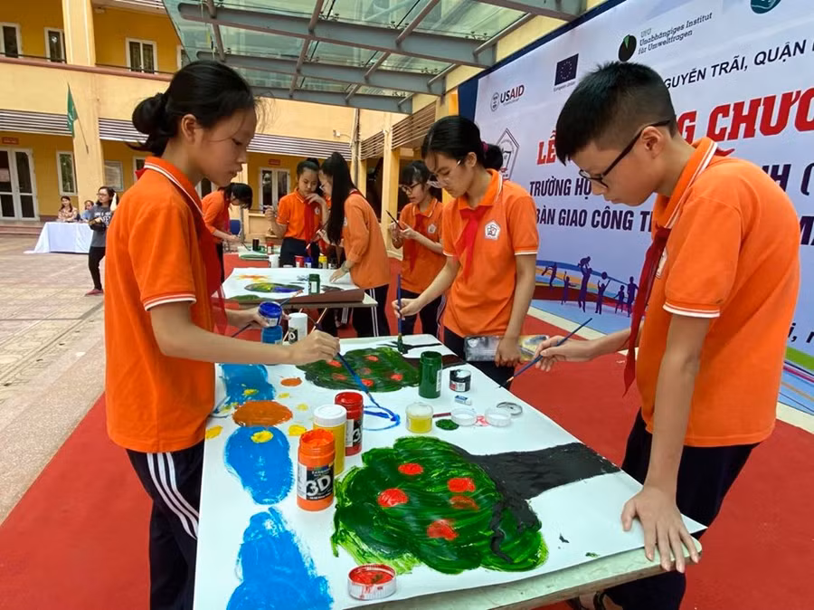 Trường học đầu tiên của Hà Nội được hỗ trợ công trình điện mặt trời mái nhà ảnh 1