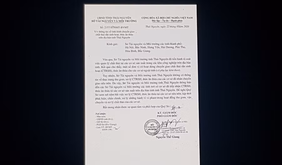 Sở TNMT Thái Nguyên không biết thông tin xử lý chất thải của các công ty môi trường ? ảnh 1