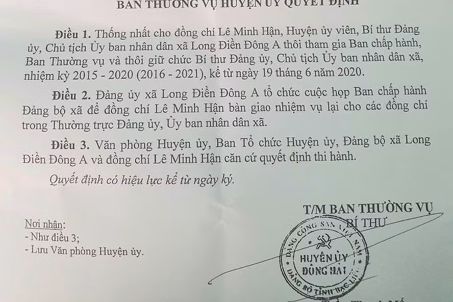 Kỷ luật 1 huyện ủy viên sử dụng học bạ giả