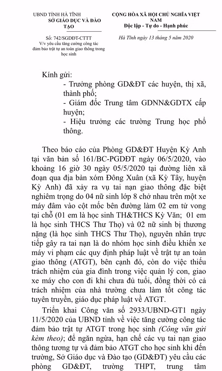 Hà Tĩnh: Cần chấn chỉnh tình trạng học sinh “làm ngơ” luật giao thông ảnh 1