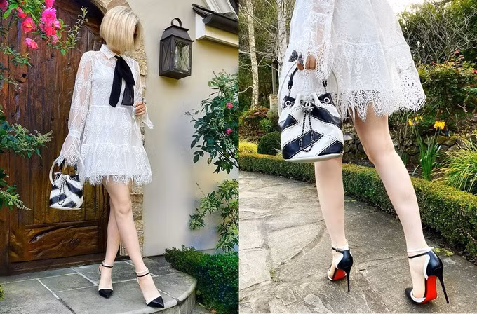 Mãn nhãn bộ sưu tập giày, túi đồng điệu của "fashionista giấu mặt" ảnh 10