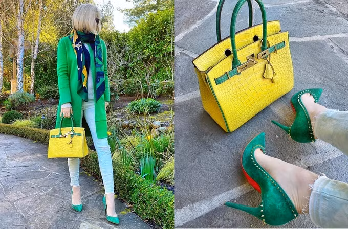 Mãn nhãn bộ sưu tập giày, túi đồng điệu của 'fashionista giấu mặt'