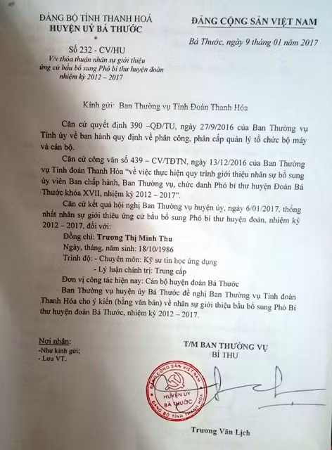Thanh Hóa: Nữ Phó Bí thư Huyện đoàn bị “tố” được bầu vào Ban Chấp hành sai quy định? ảnh 3