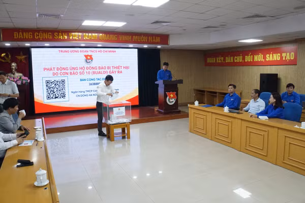 TW Đoàn TNCS Hồ Chí Minh phát động ủng hộ đồng bào chịu ảnh hưởng bão số 10