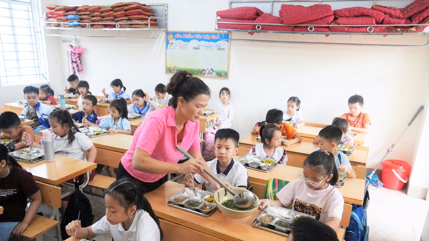 Học sinh Trường Tiểu học Hà Huy Tập 2 (phường Thành Vinh, Nghệ An). Ảnh: Hồ Lài