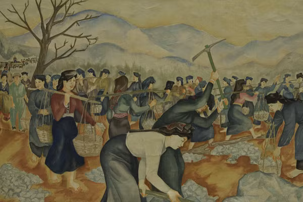Việt Bắc (đắp đường) - Đào Đức - 1954.