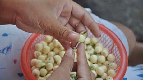 Cach lam banh trung thu deo khoai lang tim dep mat - Anh 3