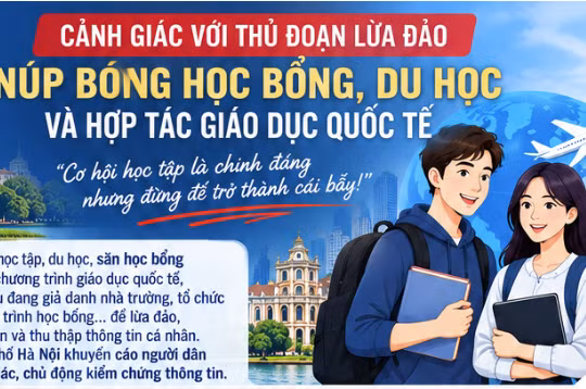 Thủ đoạn lừa đảo núp bóng học bổng, du học. (Ảnh: CAHN).