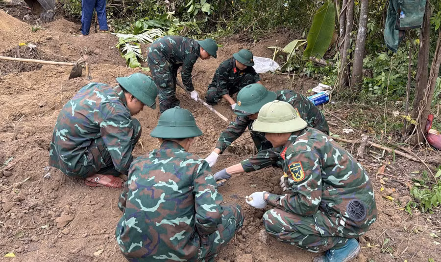 Sau quá trình tìm kiếm, Đội 584 đã quy tập được 2 hài cốt liệt sĩ.