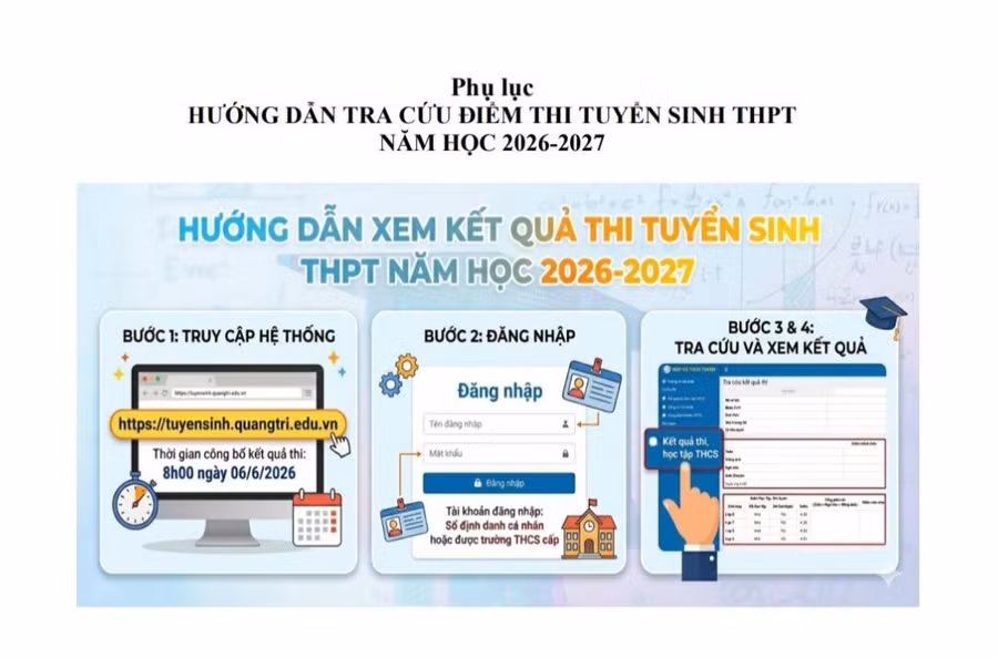 Cổng tra cứu điểm thi tuyển sinh THPT, năm học 2026-2027.