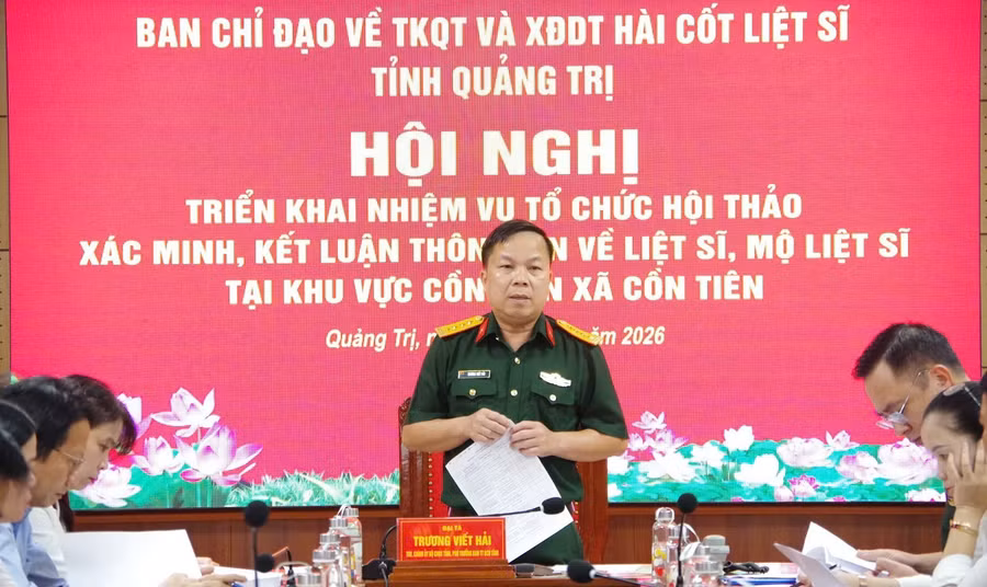 Hội nghị làm rõ các nội dung, chuẩn bị tổ chức hội thảo xác minh, kết luận thông tin về liệt sĩ, mộ liệt sĩ tại khu vực Cồn Tiên.