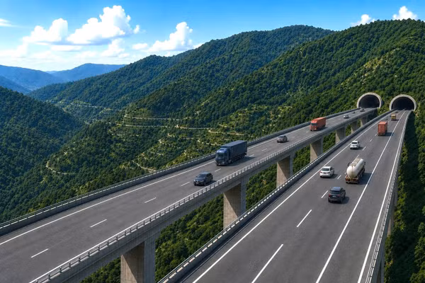 Phối cảnh Dự án thành phần 2, thuộc Dự án đường bộ cao tốc Quy Nhơn - Pleiku.