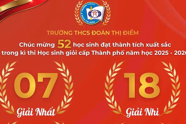 Thành tích ấn tượng của học sinh Trường THCS Đoàn Thị Điểm.