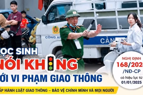 Tuyên truyền phòng, chống vi phạm an toàn giao thông trong học sinh (Ảnh Công an Bắc Ninh).