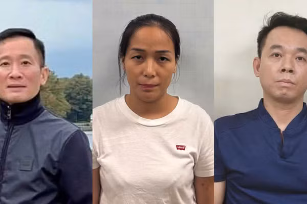 Các bị can là lãnh đạo doanh nghiệp buôn lậu thiết bị y tế, trốn thuế tại cơ quan công an. (Ảnh: Bộ Công an).