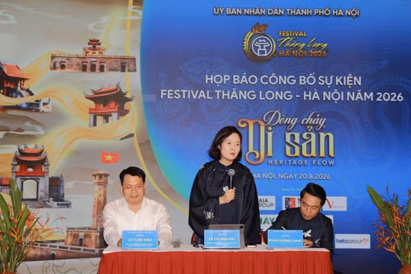 Ban tổ chức thông tin tại họp báo Festival Thăng Long - Hà Nội lần thứ II năm 2026. 