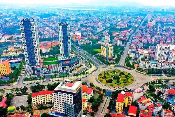 Một góc phường Võ Cường (tỉnh Bắc Ninh) nhìn từ trên cao.