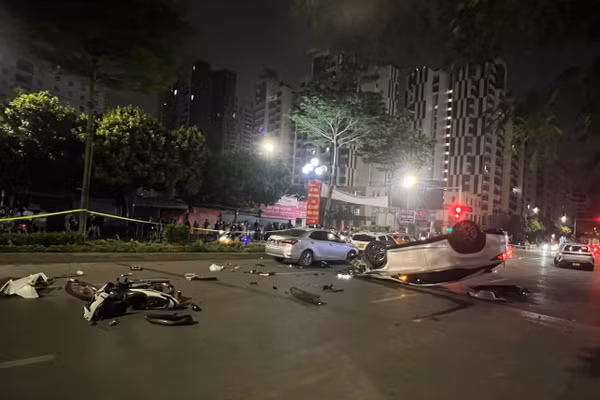 Hiện trường vụ tai nạn.