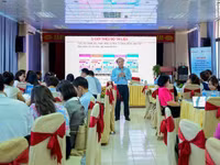 Toàn cảnh Hội thảo, tập huấn cán bộ quản lí và giáo viên cốt cán (tại Hải Phòng).