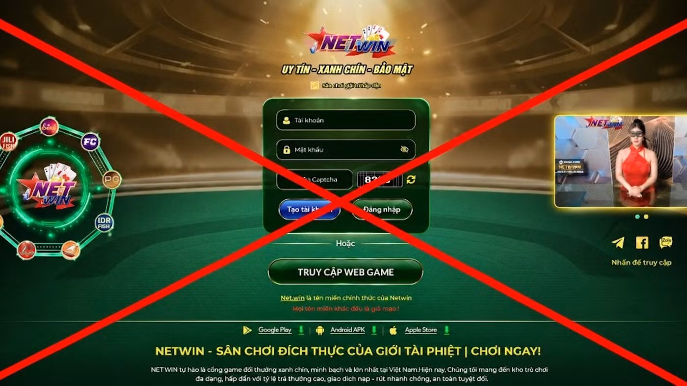 Giao diện trang web Net.win. Ảnh: Công an tỉnh Hưng Yên