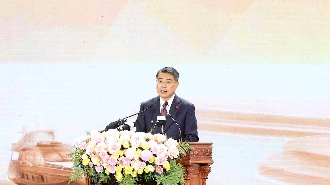 Thủ tướng Chính phủ Lê Minh Hưng phát biểu tại Hội nghị. Ảnh Đinh Chiến