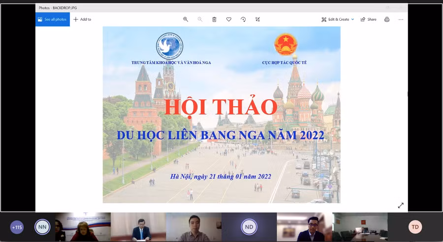 Hội thảo Du học Liên bang Nga năm 2022 được tổ chức trực tuyến.