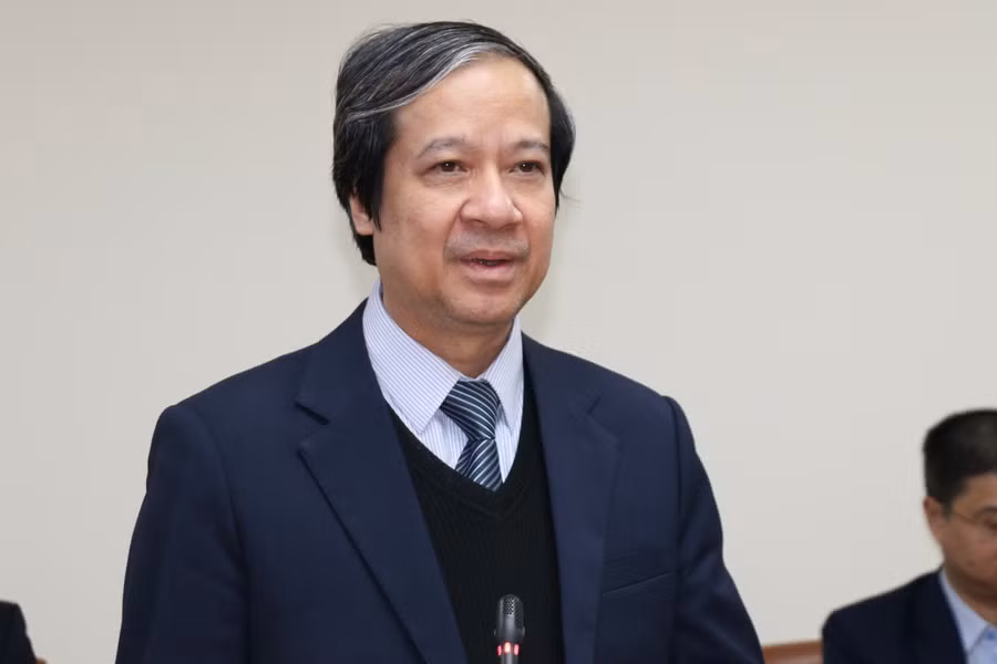 Bộ trưởng Bộ GD&amp;ĐT Nguyễn Kim Sơn phát biểu tại lễ ký.