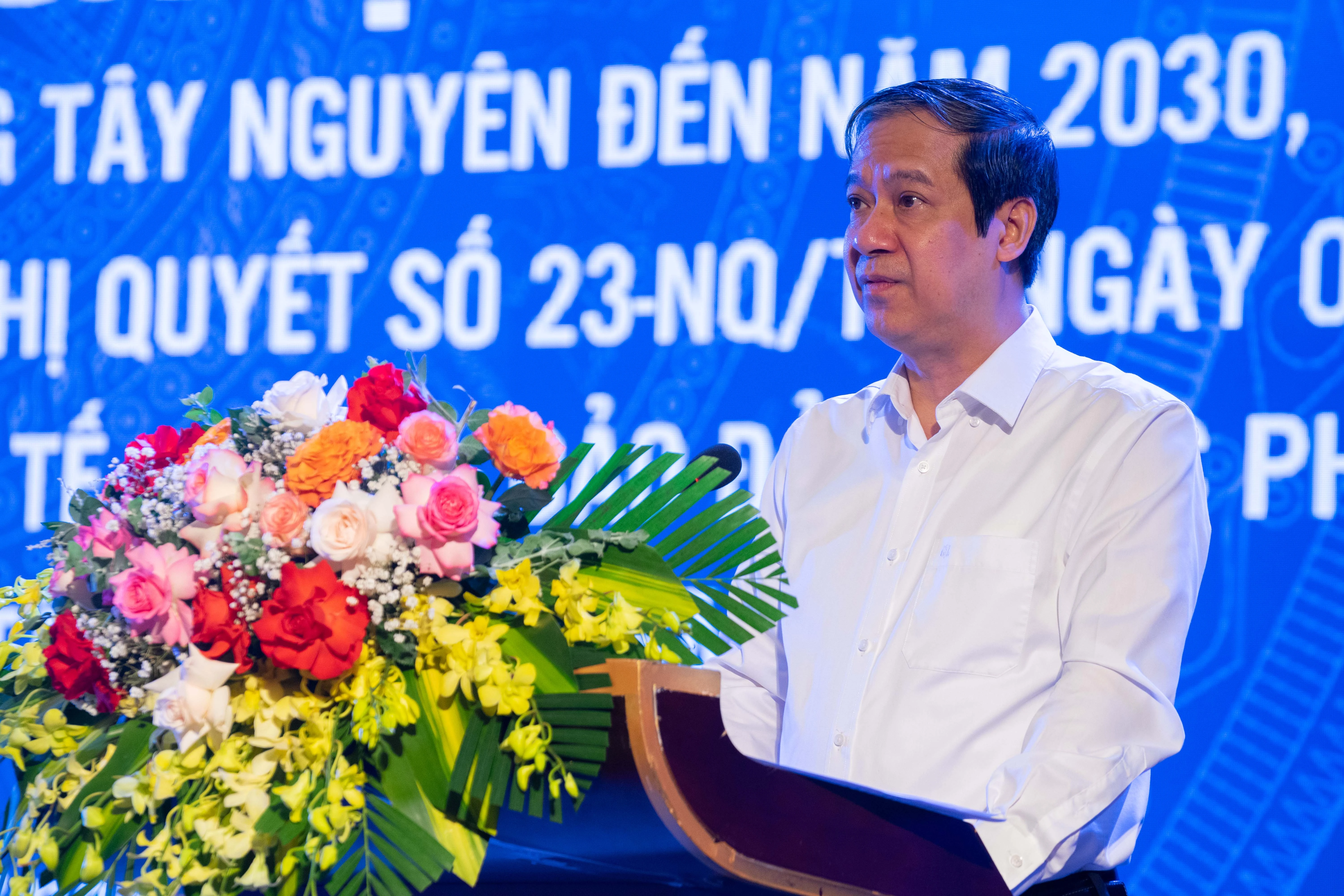 Bộ GD&amp;ĐT Nguyễn Kim Sơn phát biểu tại Hội nghị.