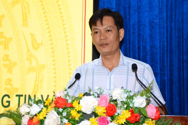 Ông Huỳnh Công Thiệu, Trưởng phòng Dân tộc, Sở Dân tộc và Tôn giáo tỉnh Cà Mau phát biểu khai mạc.