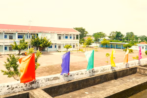Khuôn viên Trường THCS Tam Giang Tây - nơi ông Trần Văn Tâm từng làm Hiệu trưởng.